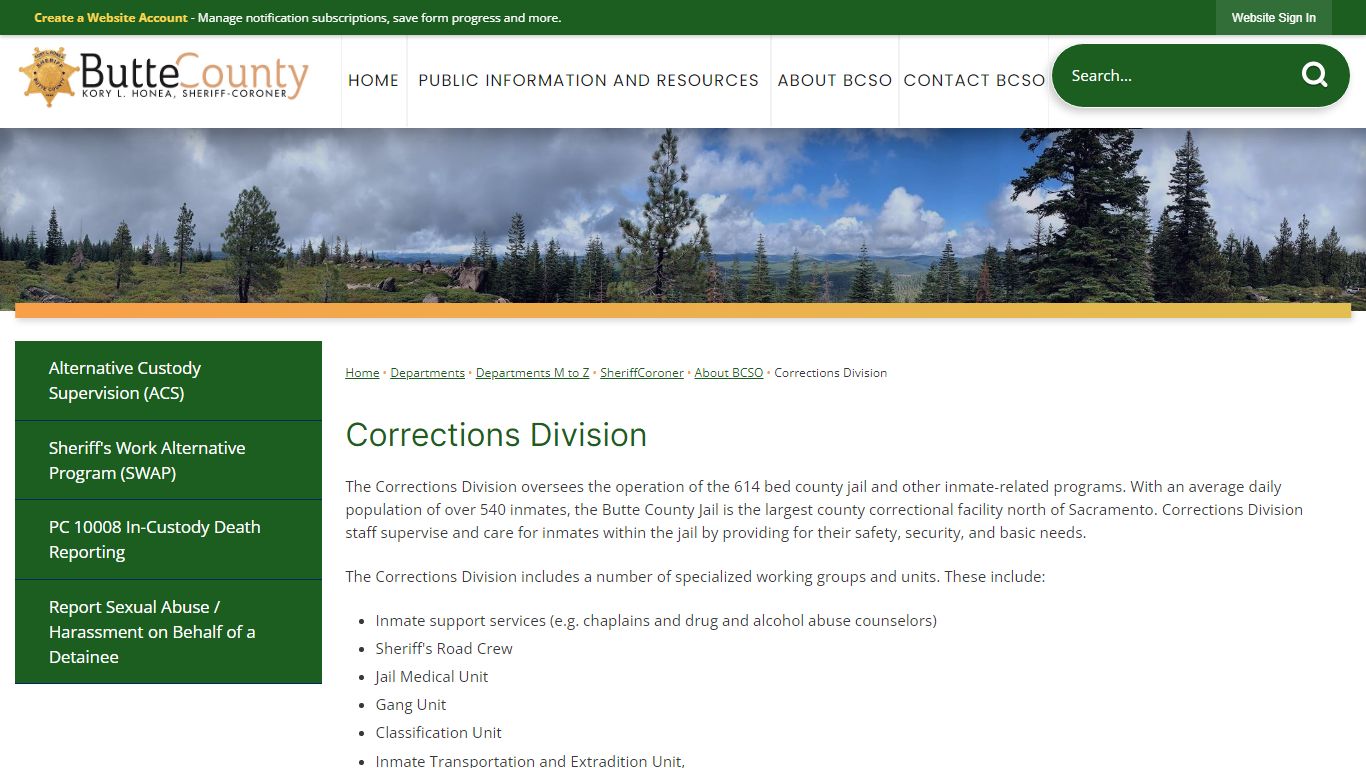 Corrections Division | Butte County, CA